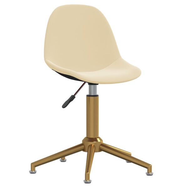 vidaXL Pasukamos valgomojo kėdės, 4vnt., kreminės spalvos, aksomas