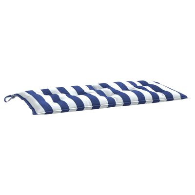 vidaXL Suoliuko pagalvėlės, 2vnt., mėlynos/baltos, 100x50x7cm, audinys