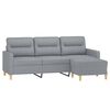 vidaXL Trivietė sofa su pakoja, &scaron;viesiai pilka, 180cm, audinys