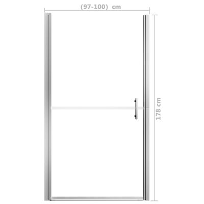 vidaXL Dušo durys, 100x178cm, grūdintas stiklas