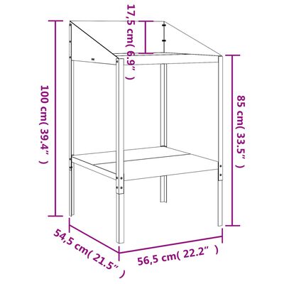 vidaXL Augalų stovas, antracito, 56,5x54,5x100cm, plienas