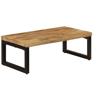 vidaXL Kavos staliukas, 100x50x35cm, mango medienos masyvas ir plienas