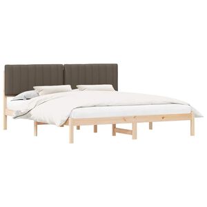 vidaXL Lovo rėmas su apmu&scaron;tu galvūgaliu Taupe 180 x 200 cm
