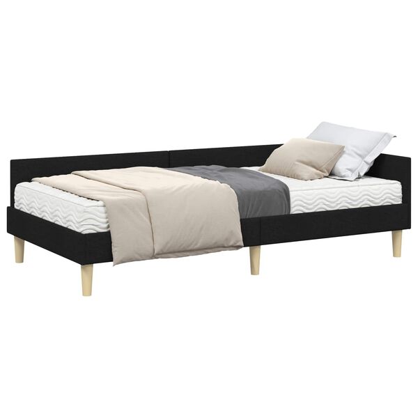 vidaXL Kampinė lovos konstrukcija su čiužiniu 2 pcs Žalia audinys