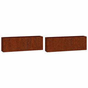 vidaXL Sieniniai loveliai, 2vnt., rūdžių, 53x10x17cm, Corten plienas