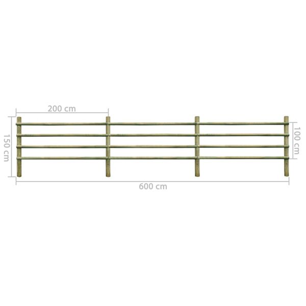 vidaXL Sodo tvora, impregnuota pu&scaron;ies mediena, 6 m