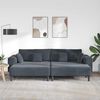 vidaXL Sofa su pagalve 3 pcs Tamsiai pilka Aksomas