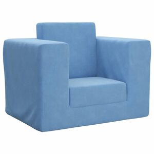 vidaXL Vaiki&scaron;ka sofa-lova, mėlynos spalvos, mink&scaron;tas pliu&scaron;as