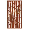 vidaXL Sodo sienos dekoracija, 105x55cm, corten plienas, bambukas