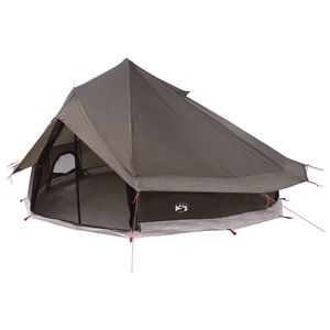 vidaXL Tipi palapinė 18 asmeniui Ruda Pilka Poliesteris ir plienas