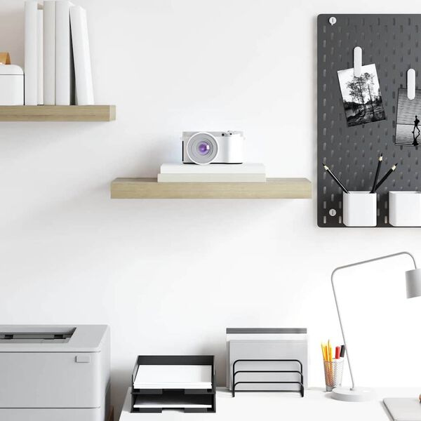 vidaXL Pakabinama sieninė lentyna, ąžuolo spalvos, 50x23x3,8cm, MDF