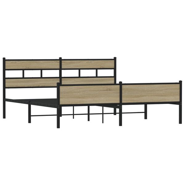 vidaXL Lovos rėmas be čiužinio, sonoma ąžuolo, 200x200cm, metalas