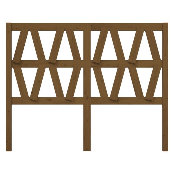 vidaXL Lovos galvūgalis, medaus rudas, 126x4x100cm, pu&scaron;ies masyvas