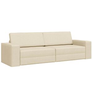 vidaXL Sofa lova Kreminė 245 x 78 x 77 cm audinys