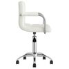 vidaXL Pasukamos valgomojo kėdės, 4vnt., baltos spalvos, dirbtinė oda