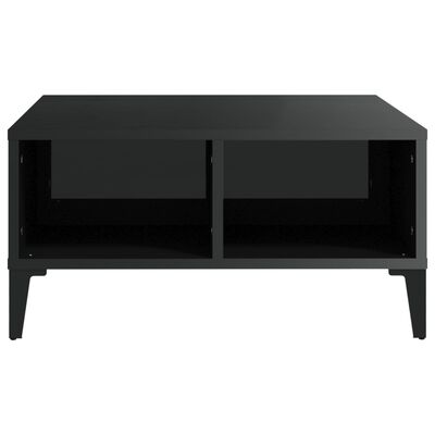 vidaXL Kavos staliukas, juodos spalvos, 60x60x30cm, MDP, blizgus