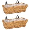 vidaXL Kabantis gėlių krep&scaron;ys 2 pcs Ruda 48 x 22 x 15 cm Lacak vytelių