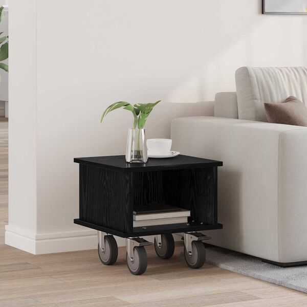 vidaXL Televizoriaus stovas Juodas ąžuolas 37 x 35 x 35 cm