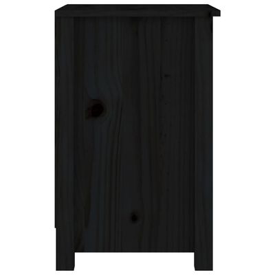 vidaXL Naktinė spintelė, juoda, 40x35x55cm, pušies medienos masyvas