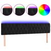 vidaXL Galvūgalis su LED, juodos spalvos, 180x7x78/88cm, aksomas