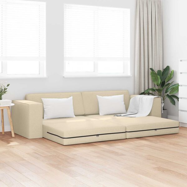 vidaXL Sofa lova 200cm Kreminė audinys