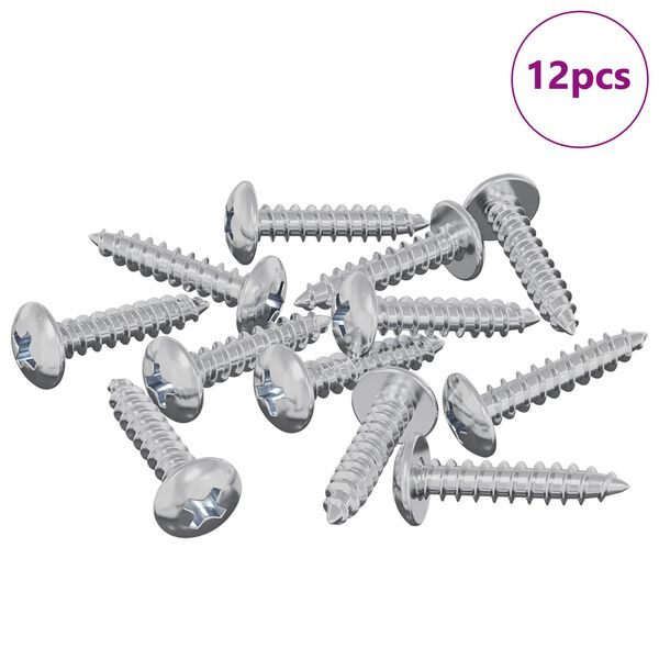 vidaXL Mediniai varžtai 12 pcs Sidabro M3,5 x 20 mm Plienas