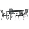 vidaXL Sodo valgomojo komplektas 5 pcs Juoda