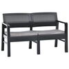 vidaXL Dvivietis sodo suoliukas, antracito, 120cm, plastikas
