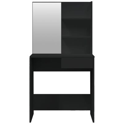 vidaXL Kosmetinis staliukas su veidrodžiu, juodas, 74,5x40x141cm
