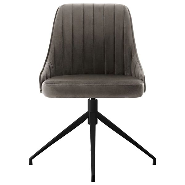 vidaXL Valgomojo kėdės, 2vnt., tamsiai pilkos spalvos, aksomas