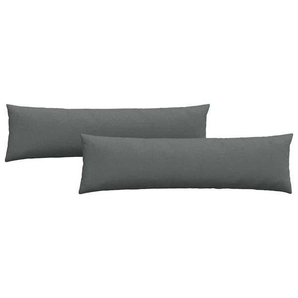 vidaXL Sofa Pagalvės 2 pcs Tamsiai pilka 145 x 40 cm audinys