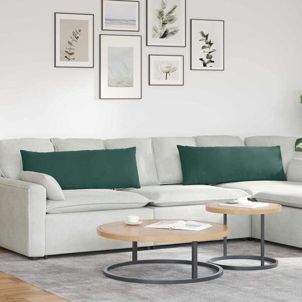 vidaXL Sofa Pagalvės 2 pcs Tamsiai žalia 120 x 40 cm