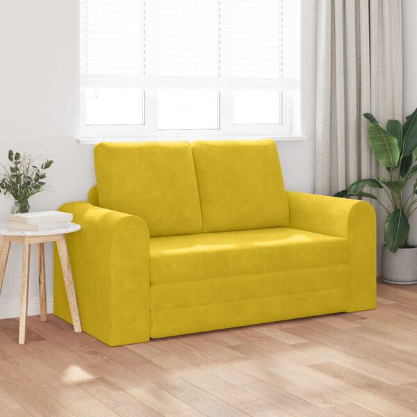 vidaXL Sofa lova 60cm Geltona Aksomas