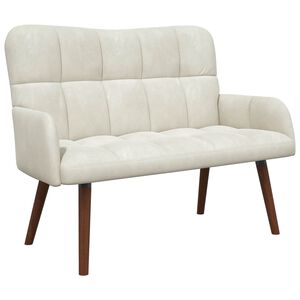 vidaXL Dvita&scaron;kė sofa Kreminė 115 x 61 x 87 cm Aksomas