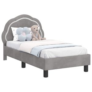 vidaXL Vaiki&scaron;ka Lovo Rėmas su Galvūgaliu &Scaron;viesiai pilka 70 x 140 cm
