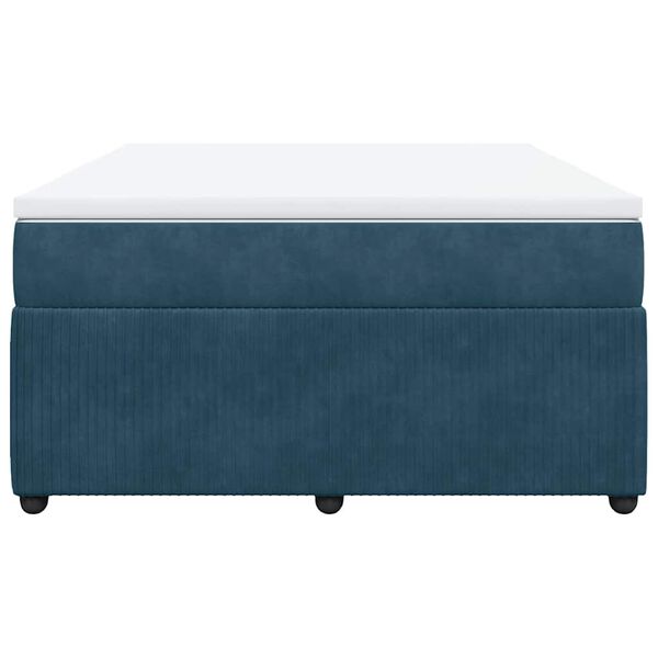 vidaXL Lova su spyruoklėmis ir čiužiniu, mėlyna, 140x190 cm, aksomas