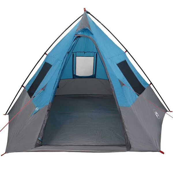 vidaXL Tipi palapinė su stogu Mėlyna 383 x 338 x 217 cm tafta