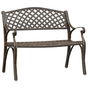 vidaXL Sodo suoliukas, bronzinės spalvos, 102cm, lietas aliuminis