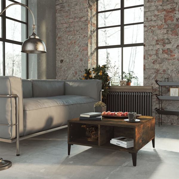 vidaXL Kavos staliukas, dūminio ąžuolo spalvos, 60x60x30cm, MDP