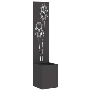 vidaXL Sodo privatumo ekranas Gėlių Juoda 32 x 32 x 150 cm
