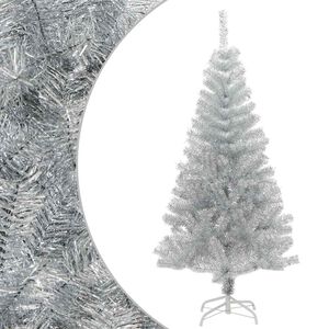 vidaXL Dirbtinė Kalėdų eglutė su stovu, sidabrinės spalvos, 150cm, PET