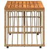 vidaXL Lauko stalas Natūrali 80 x 40 x 40 cm Plienas ir poli ratanas