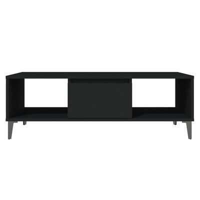 vidaXL Kavos staliukas, juodos spalvos, 103,5x60x35cm, MDP, blizgus