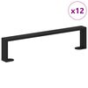vidaXL Baldų kojelės 12 vnt. Juoda 436 x 40,5 x 100 mm Geležis