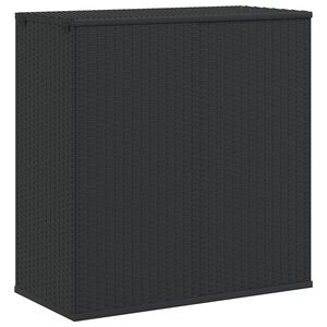 vidaXL Sodo dėžė pagalvėlėms, juoda, 100x49x103,5cm, PE ratanas