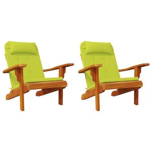 vidaXL Kėdžių pagalvės Paprastas 2 pcs Ry&scaron;kiai žalia 58 x 77 x 4,5 cm
