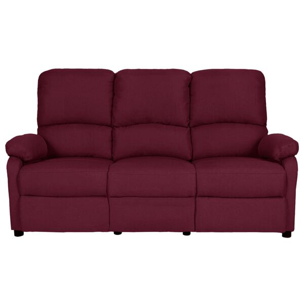 vidaXL Trivietė atlo&scaron;iama sofa, violetinės spalvos, audinys