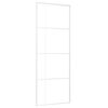 vidaXL Stumdomos durys, baltos, 76x205cm, ESG stiklas ir aliuminis