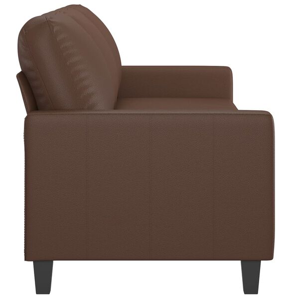 vidaXL Trivietė sofa, rudos spalvos, 180cm, dirbtinė oda
