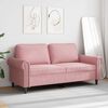 vidaXL Dvivietė sofa, rožinės spalvos, 140cm, aksomas